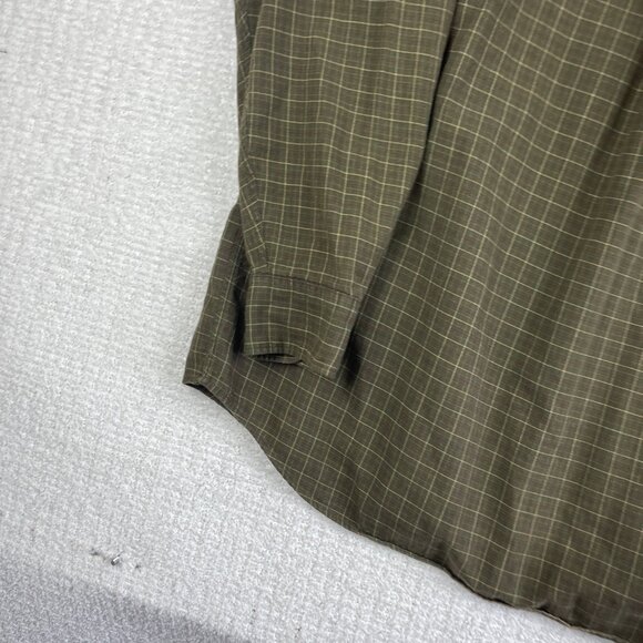 Viyella Long Sleeve Shirt Green / Red Plaid Wool Blend Button Down Men's Size L - Picture 13 of 16